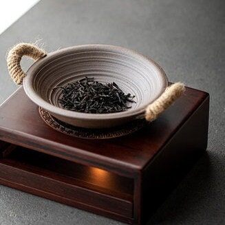 This is a pottery scoop warmer set