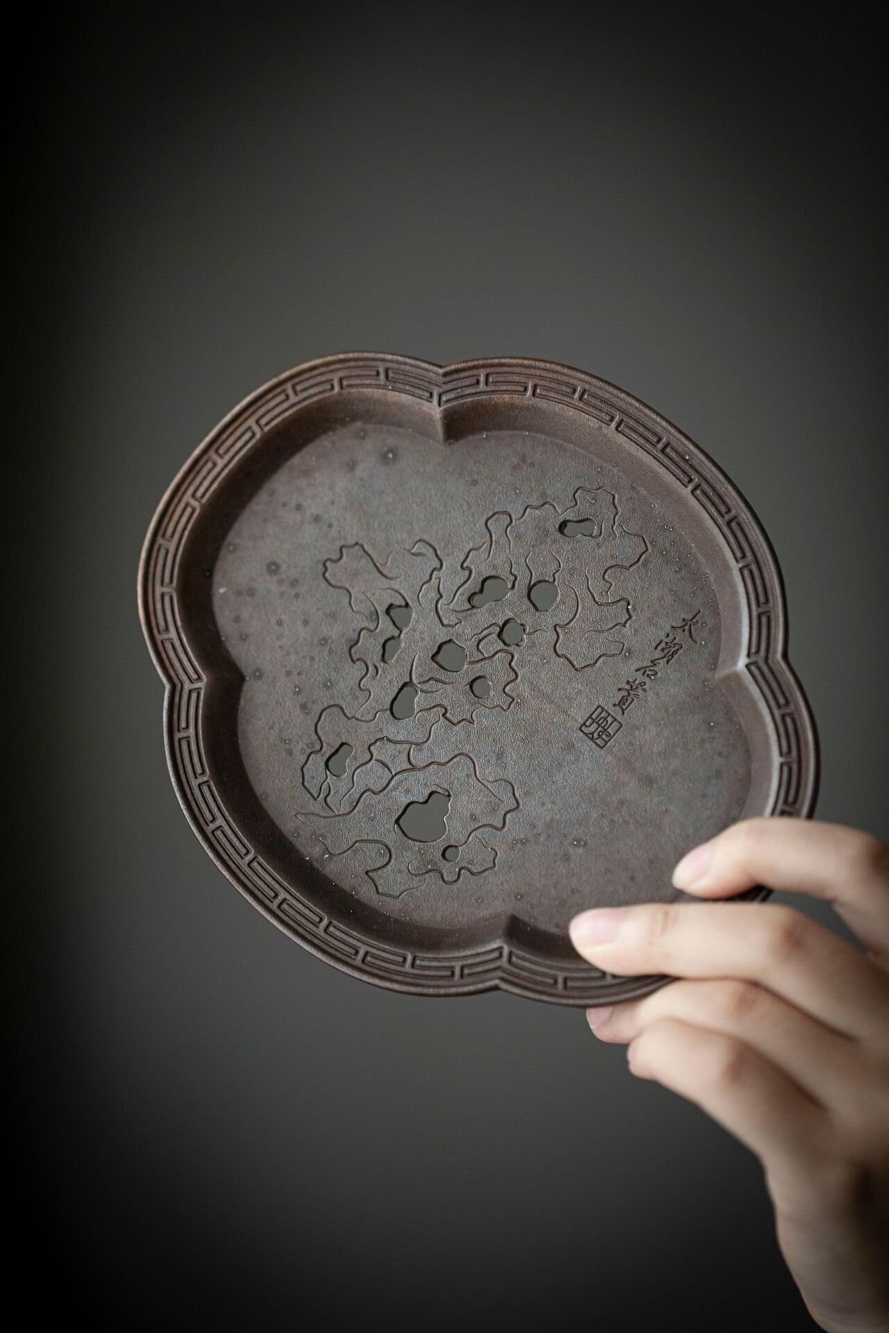 Tea Tray Copper Handforging Ceramic Tea Boat Chinese Master Pottery Ceramic Japanese Ceramic Tea Ceremony