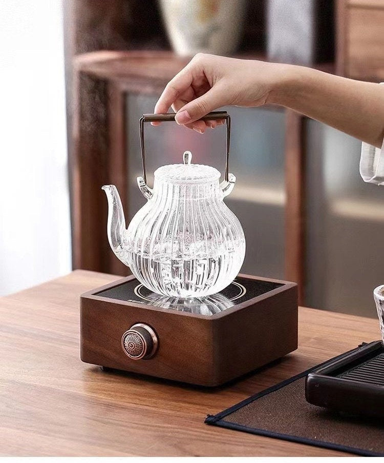 Japanese Glass Electric Teapot for Home Heating - Ceramic Heater Included 