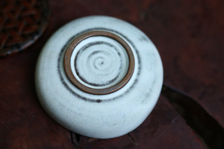 Japanese Style Kohiki Pottery White Tea Tray Chinese Jingdezhen Artwork Tea Boat