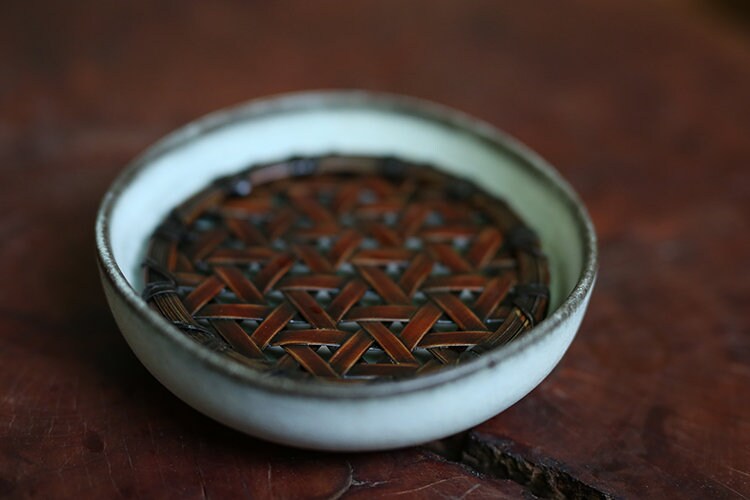Japanese Style Kohiki Pottery White Tea Tray Chinese Jingdezhen Artwork Tea Boat