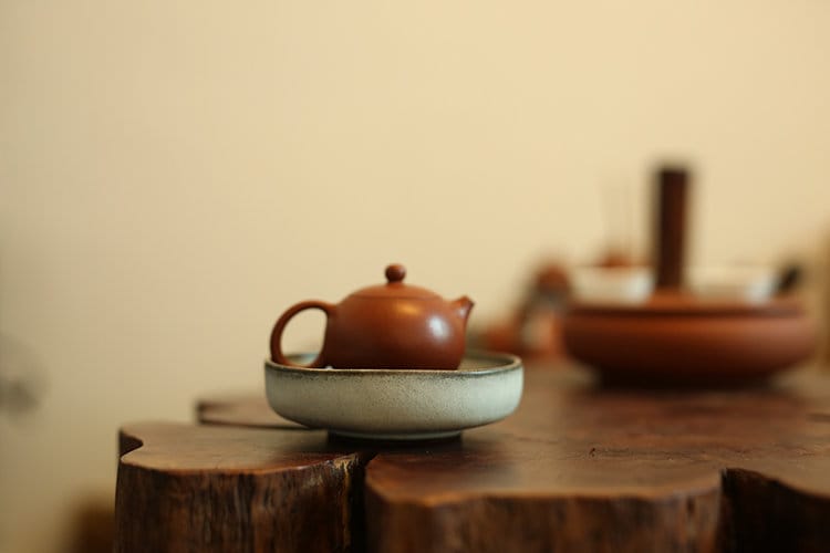 Japanese Style Kohiki Pottery White Tea Tray Chinese Jingdezhen Artwork Tea Boat