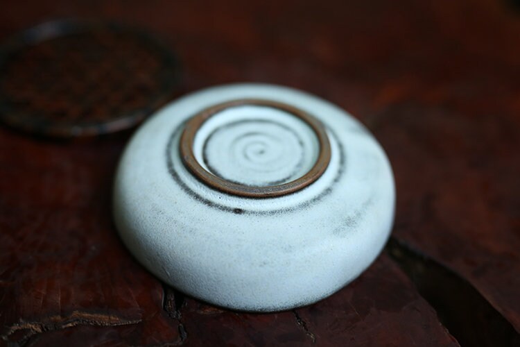 Japanese Style Kohiki Pottery White Tea Tray Chinese Jingdezhen Artwork Tea Boat