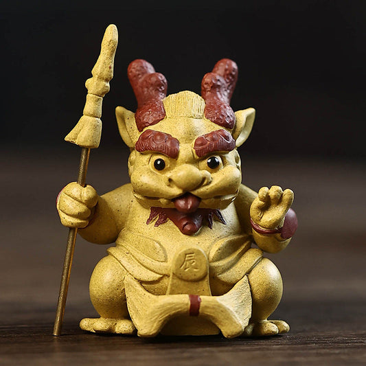 this is Yixing clay dragon tea pet. this is pottery tea pets 