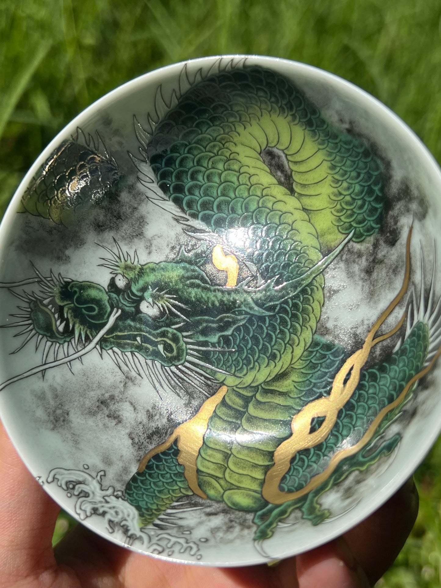 this is a Chinese Jingdezhen ceramic dragon teacup