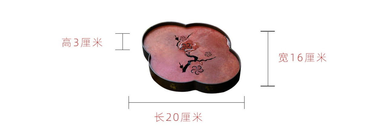 Tea Tray  Copper Handforging Flower Tea Boat Chaozhou Chinese Master Artwork Teapot Holder