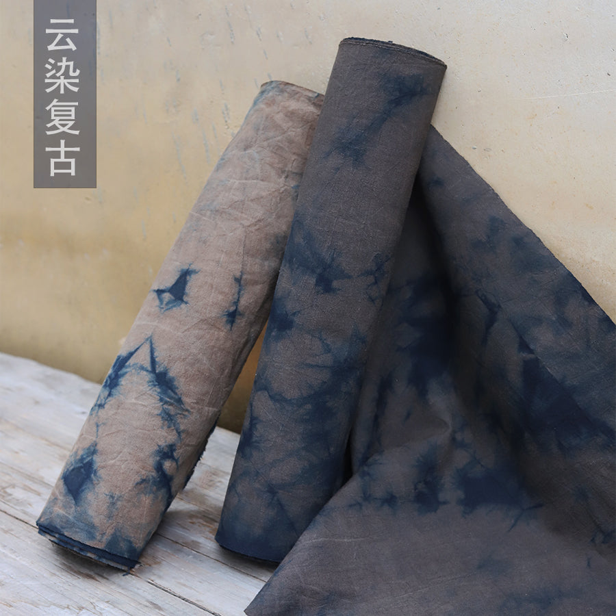 This is a plant-dyed tea mat table cloth