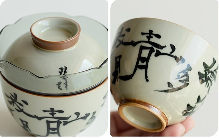 this is a ceramic teapot.this is a gaiwan travel set