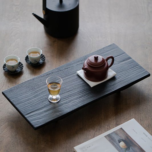 this is a walnut tea table. this is a solid wood tea tray tea boat.