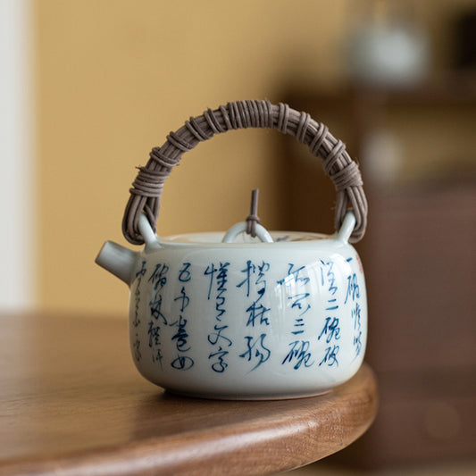 This is a ceramic teapot