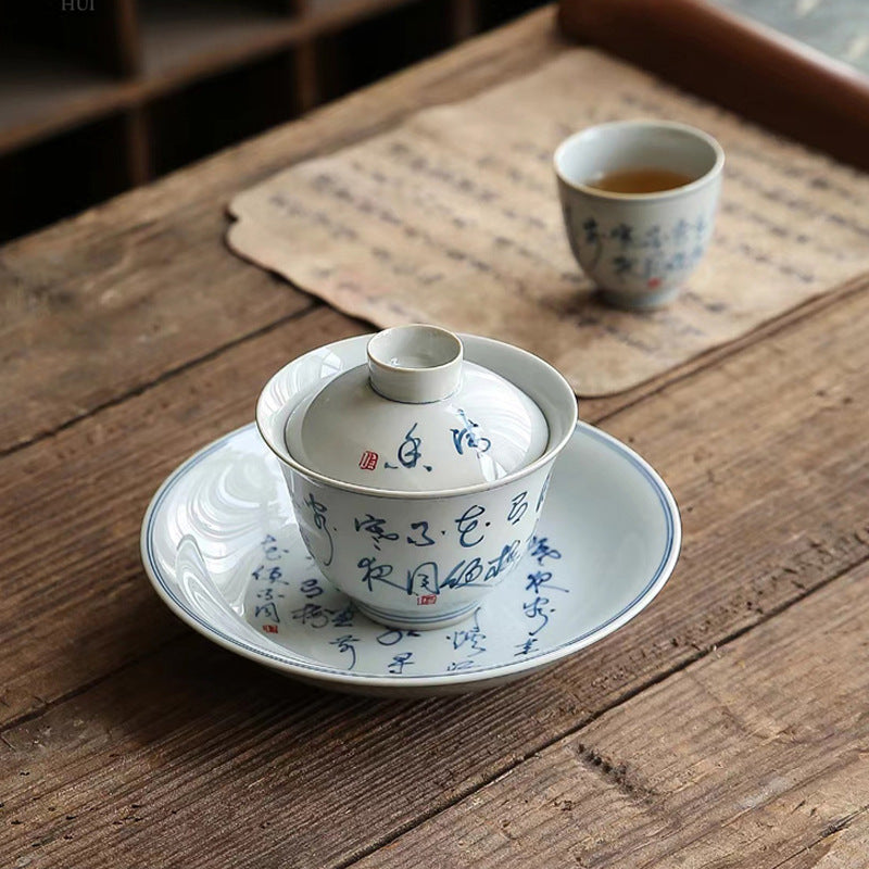 this is a ceramic gaiwan. this is a white teapot