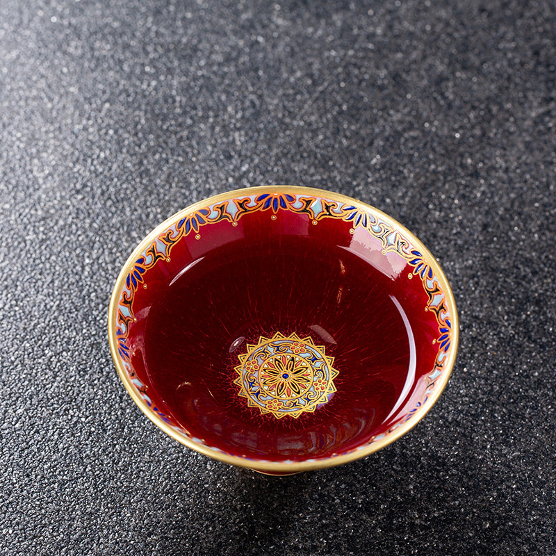 This is a Chinese Jingdezhen lang yao red-glazed lang yao hong teacup.this is a ceramic teacup