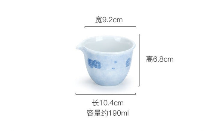 Chinese Handpainted Blue Cherry Blossoms Pattern Tea Tray Tea Boat Unique Original Ceramic Teapot Holder