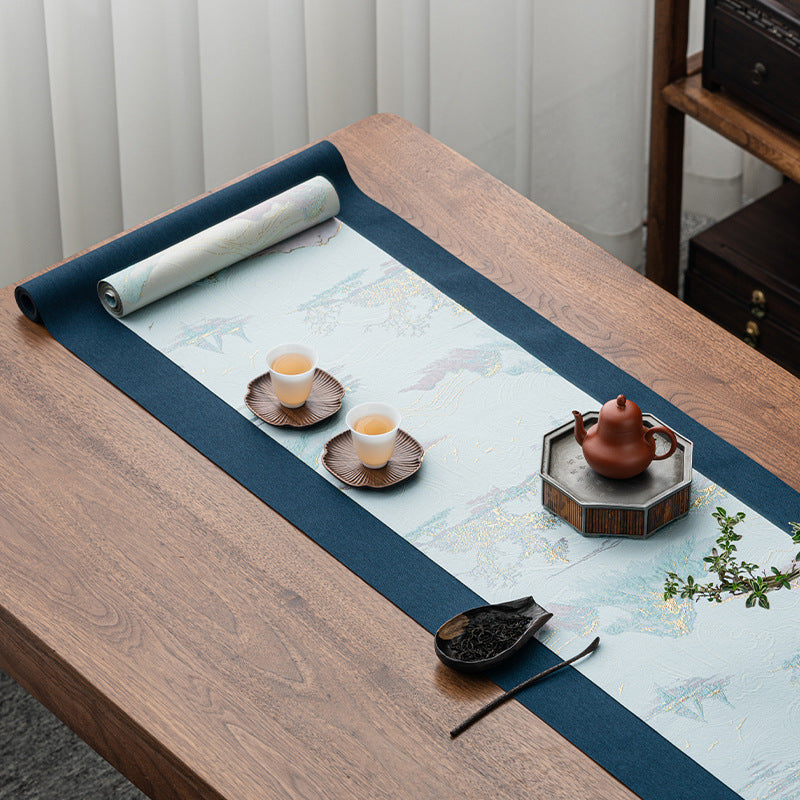 This is a silk brocade tea mat.this is a waterproof table cloth