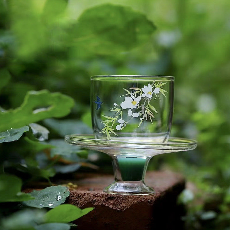 This is a glass teacup