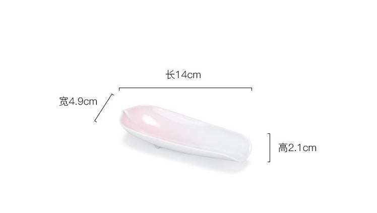 Handmade Gradient Pink Flower Ceramic Tea Scoop Chinese Tea Spoon Original