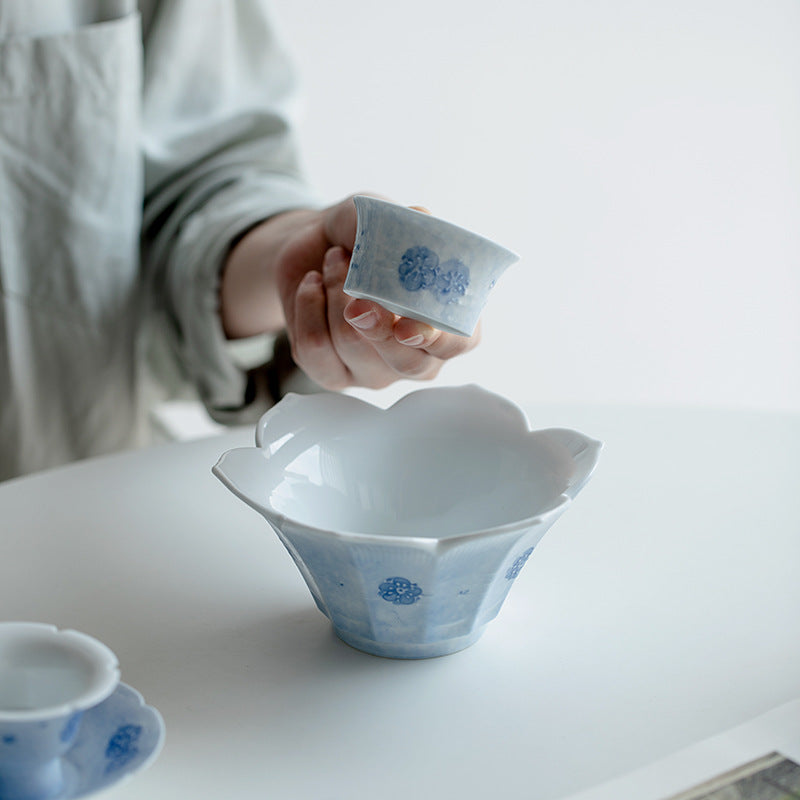 Chinese Jingdezhen Teapot Unique Original Handpainted Blue Flower Pattern Teaware Set Vintage Blue Teapot Chinese Master Porcelain Ceramic