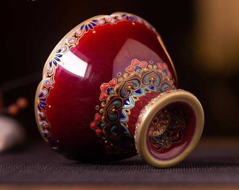 This is a Chinese Jingdezhen lang yao red-glazed lang yao hong teacup.this is a ceramic teacup