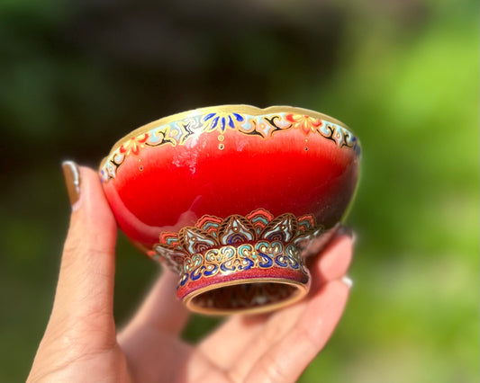 This is a Chinese Jingdezhen lang yao red-glazed lang yao hong teacup.this is a ceramic teacup