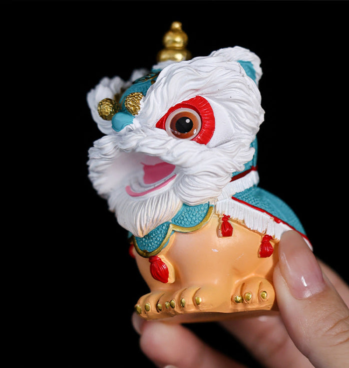 This is Chinese lion dance tea pet. this is a resin tea pet