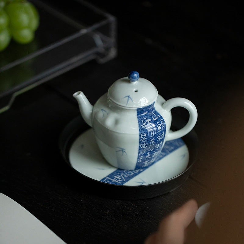 This is a ceramic teapot