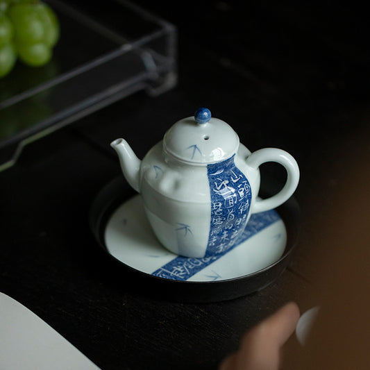 This is a ceramic teapot