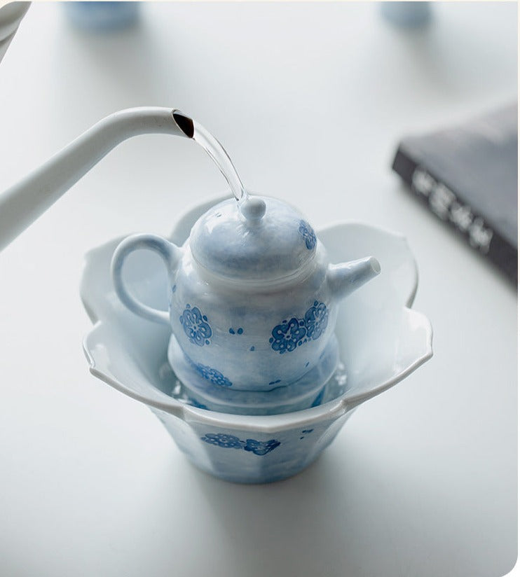 This is a ceramic teapot