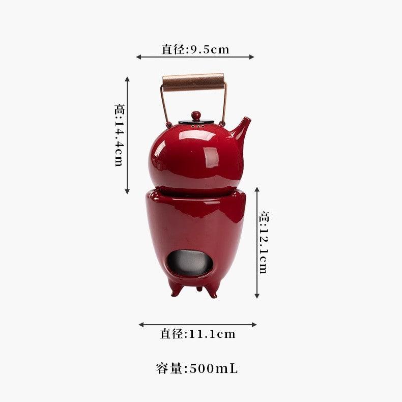 this is Chinese red kettle. this is a pottery kettle stove set