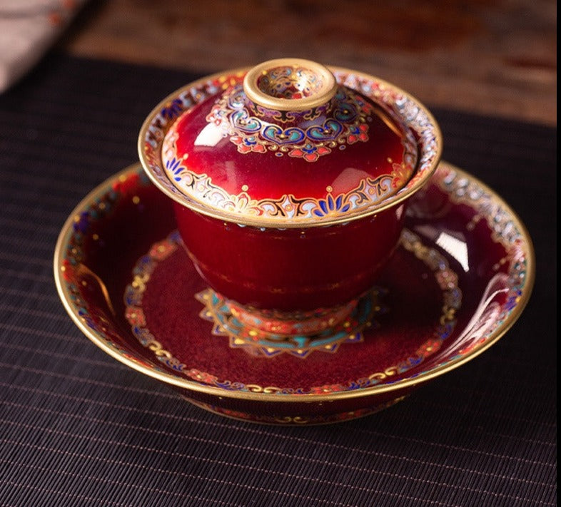 This is a Chinese Jingdezhen lang yao red-glazed lang yao hong teapot.this is a ceramic teapot gaiwan