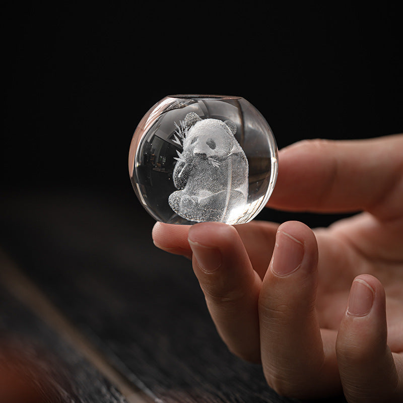 This is a crystal glass lid saucer