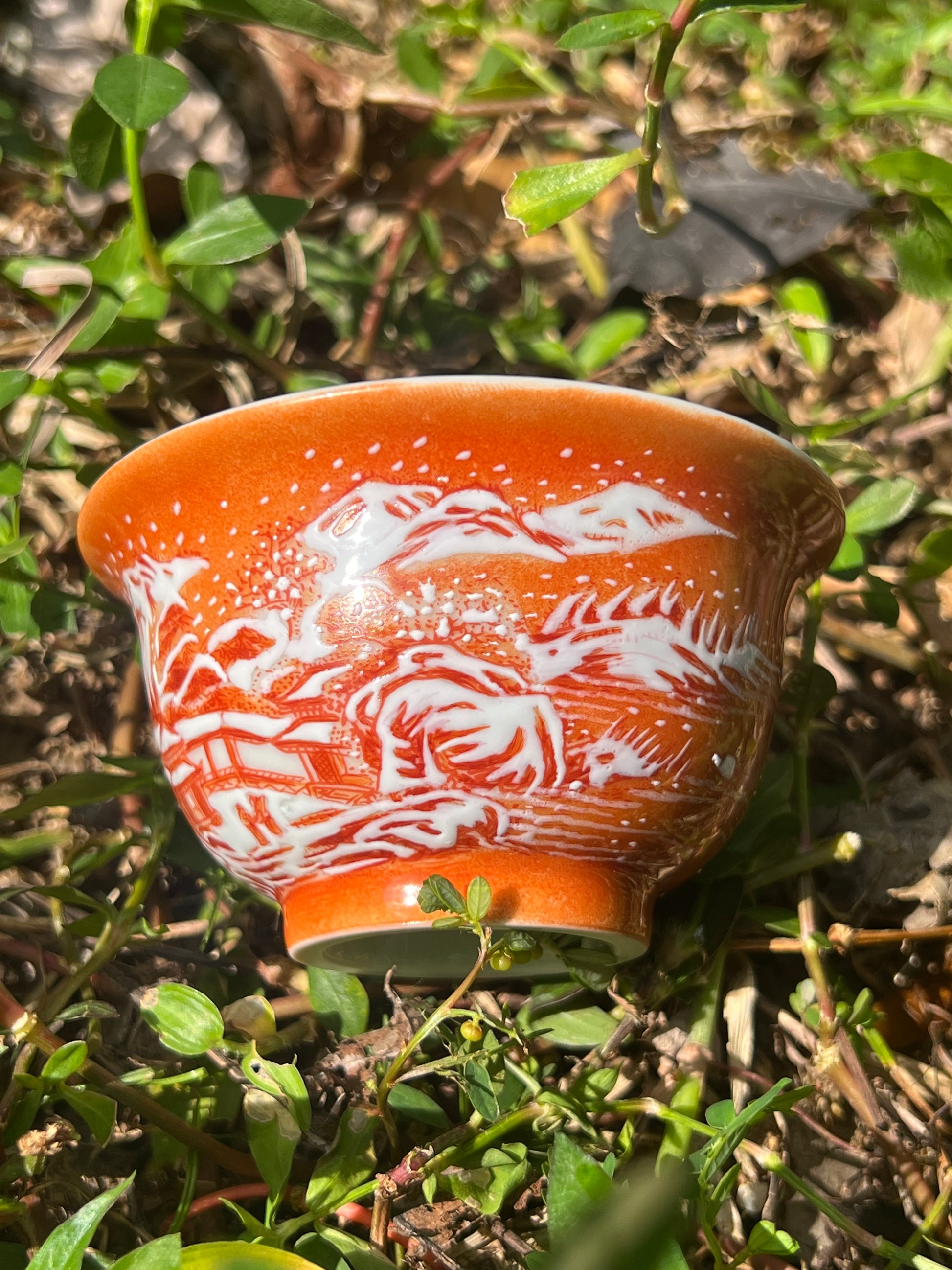 This is Chinese Jingdezhen alum red teacup. This is a ceramic teacup