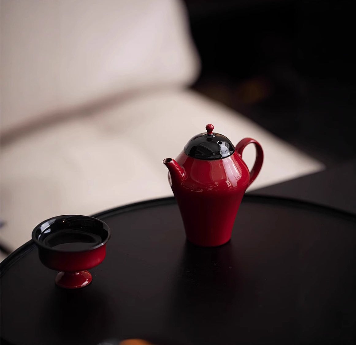 this is Chinese red teapot. this is a ceramic teapot