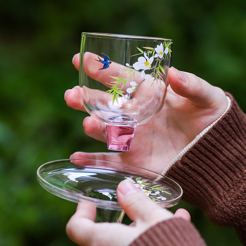 This is a glass teacup