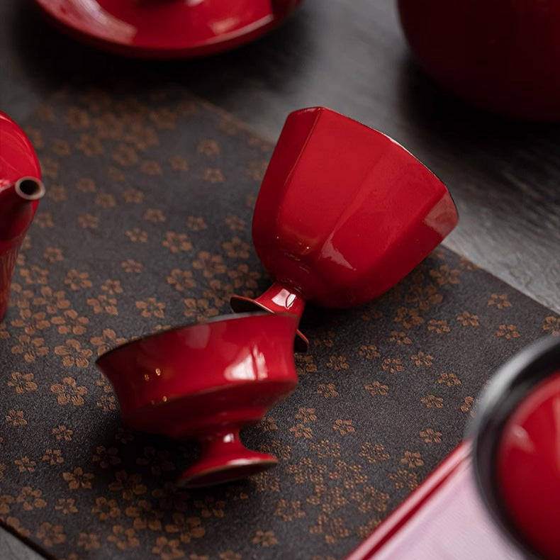 this is Chinese red teapot. this is a ceramic teapot