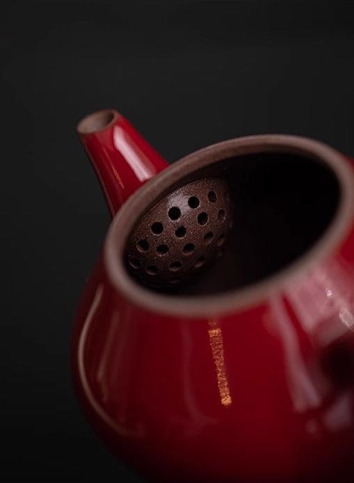 this is Chinese red teapot. this is a ceramic teapot