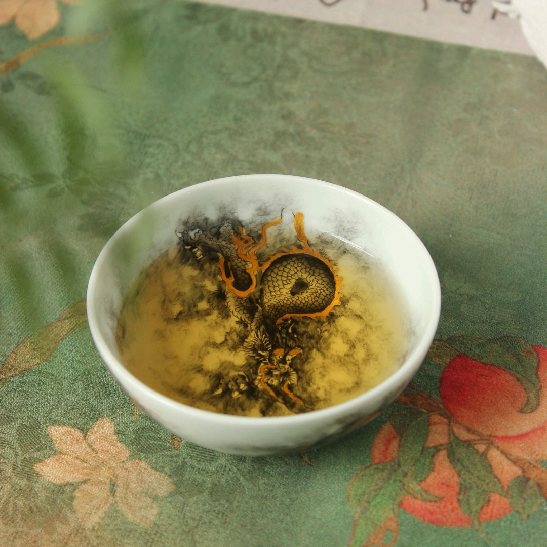 this is a Chinese Jingdezhen ceramic dragon teacup