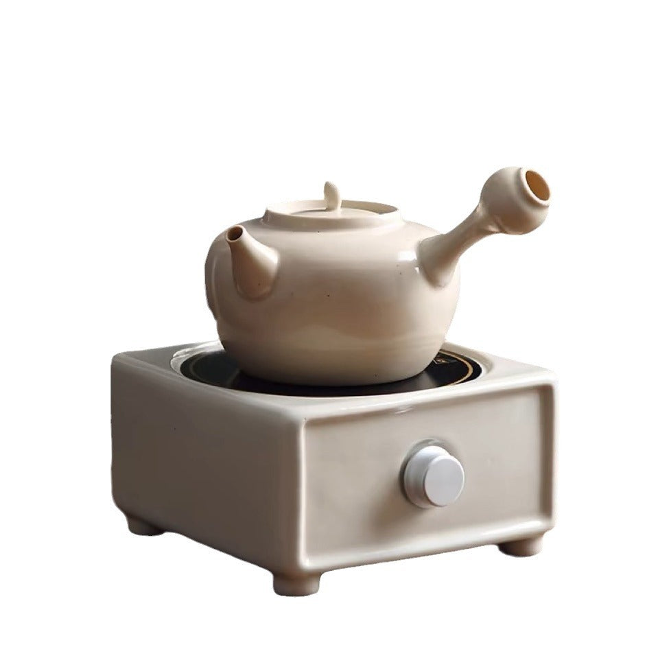 Chinese Handmade Wood Ash Glazed Electric Cermaic Heater Kettle Set Original Design Anti-water 1100W 220V