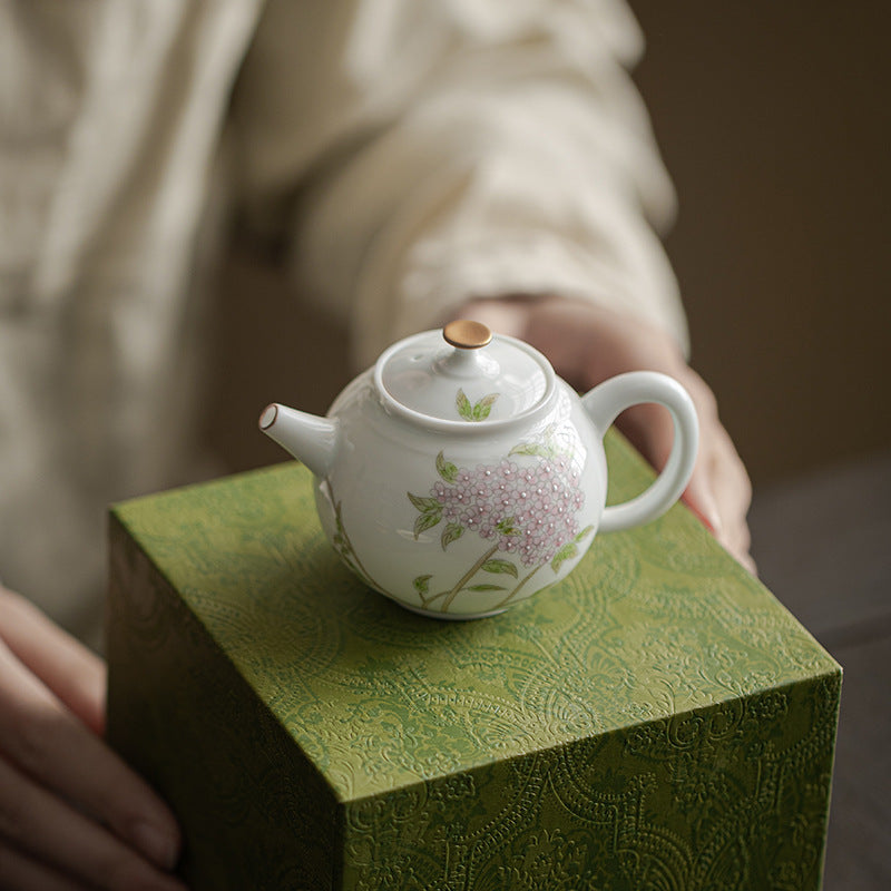 This is a ceramic teapot