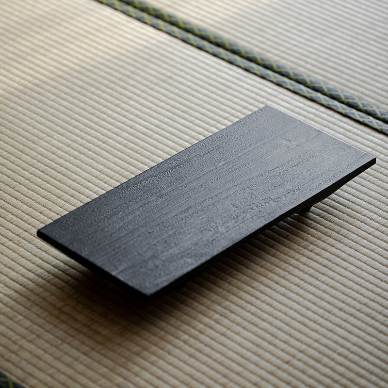 this is a walnut tea table. this is a solid wood tea tray tea boat.