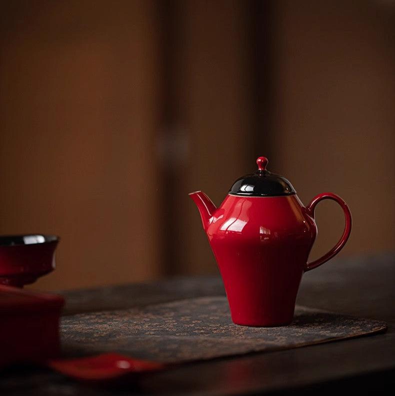 this is Chinese red teapot. this is a ceramic teapot