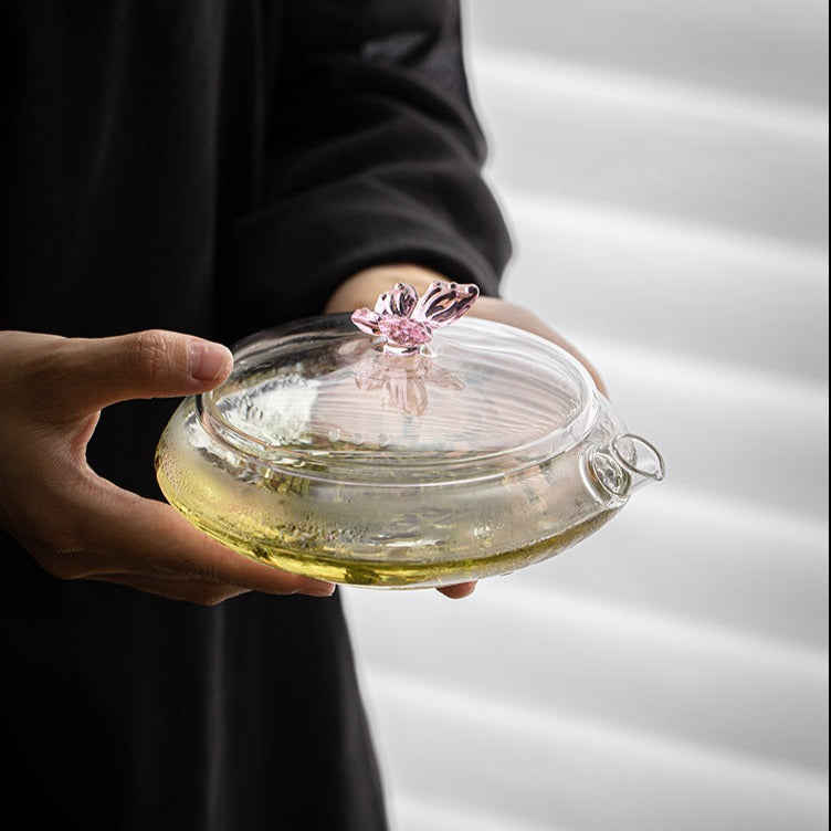 This is a glass teapot