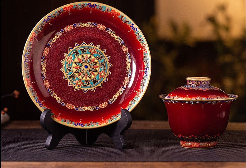 This is a Chinese Jingdezhen lang yao red-glazed lang yao hong teapot.this is a ceramic teapot gaiwan