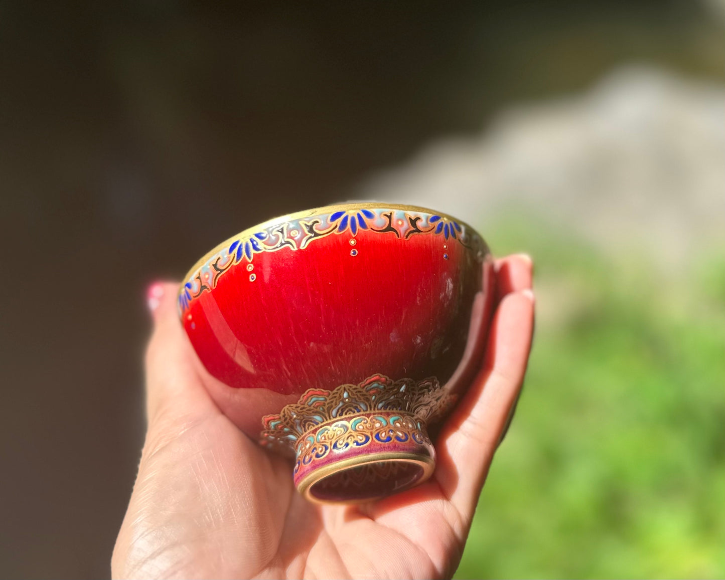 This is a Chinese Jingdezhen lang yao red-glazed lang yao hong teacup.this is a ceramic teacup