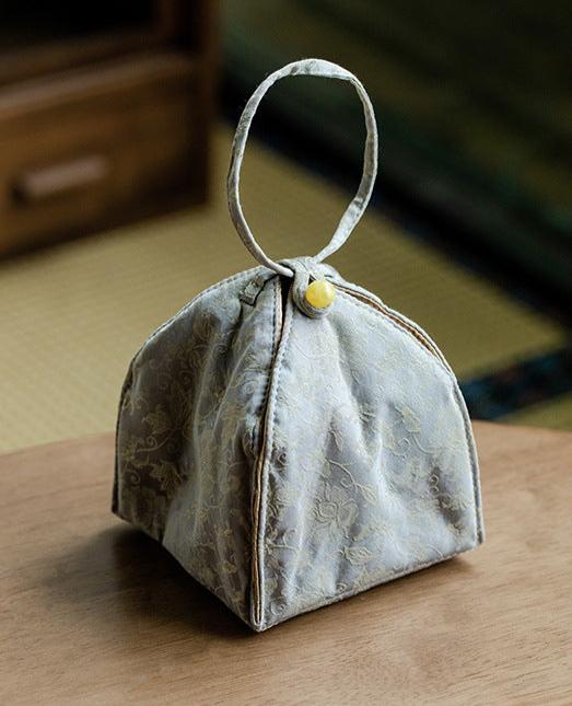 Chinese Traditional Brocade Tea Bag Ladies Cloth Bag Travel Portable Storage Bag