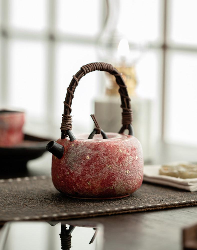 this is a crude pottery teapot