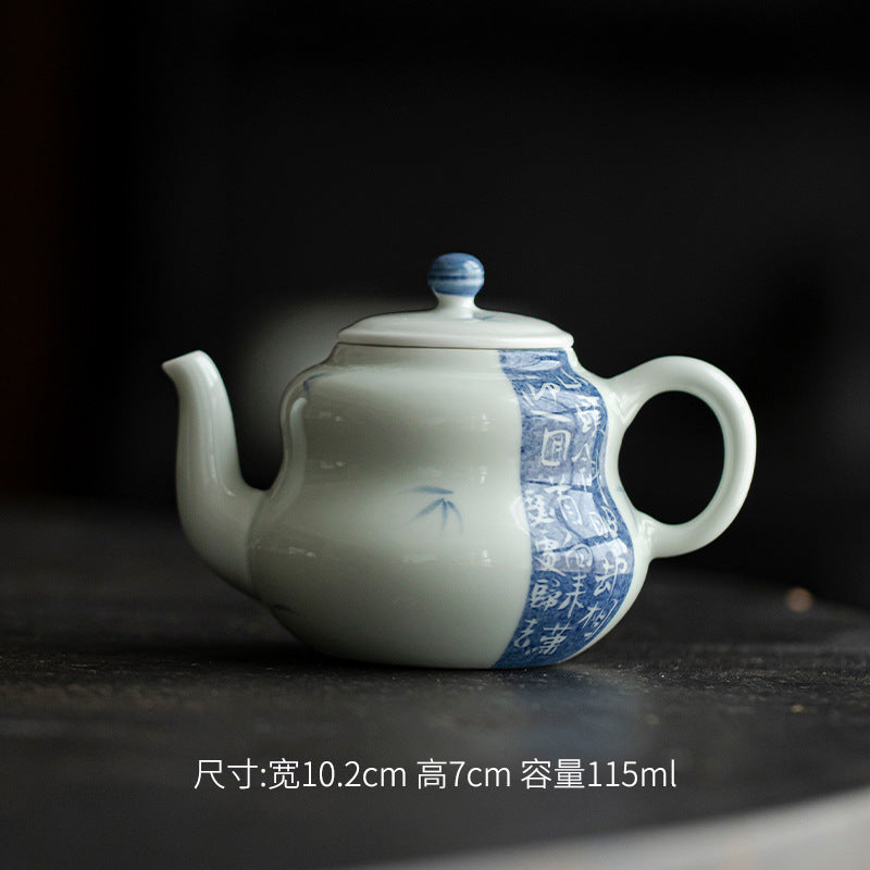 This is a ceramic teapot