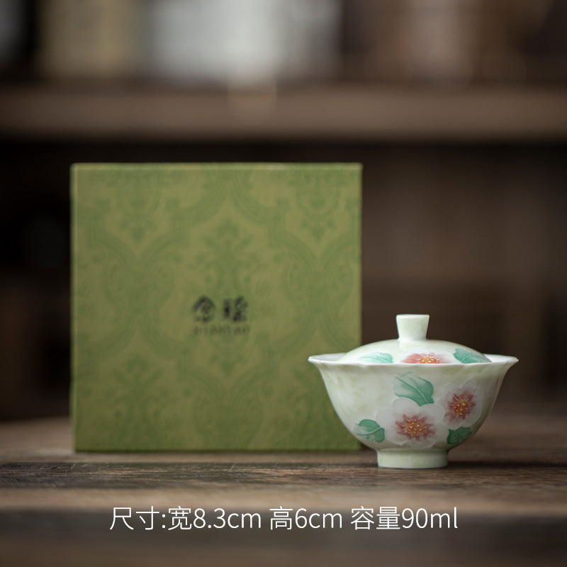 Chinese Jingdezhen Original Arita Ware Handpainted Flower Pattern Gaiwan Master Ceramic Japanese Ceramic Artwork