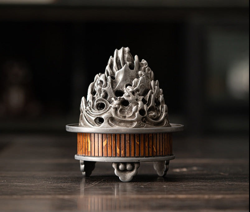 this is a bamboo tin incense burner