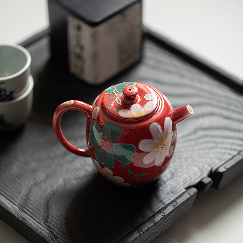 this is a ceramic teapot. this is a red teapot