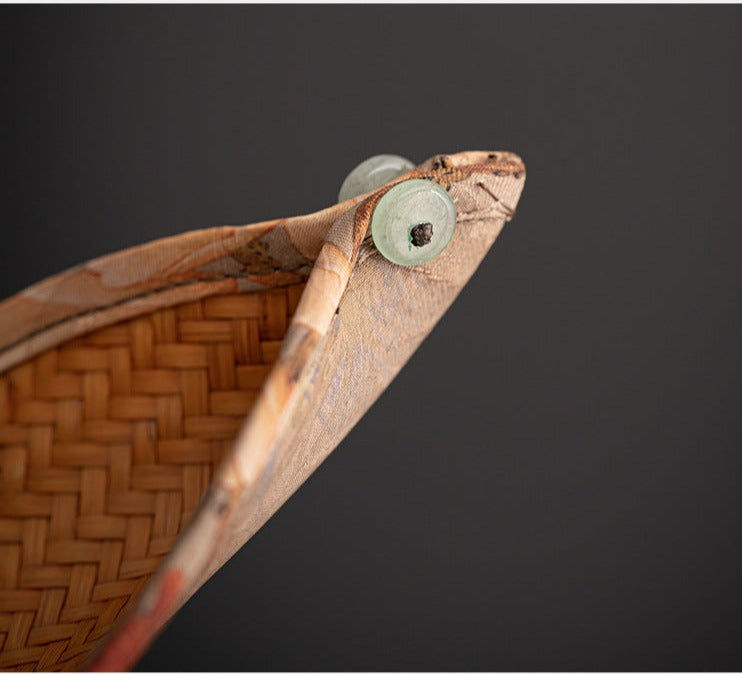 This is a bamboo weaving tea scoop